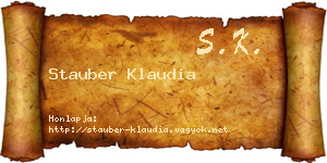 Stauber Klaudia névjegykártya